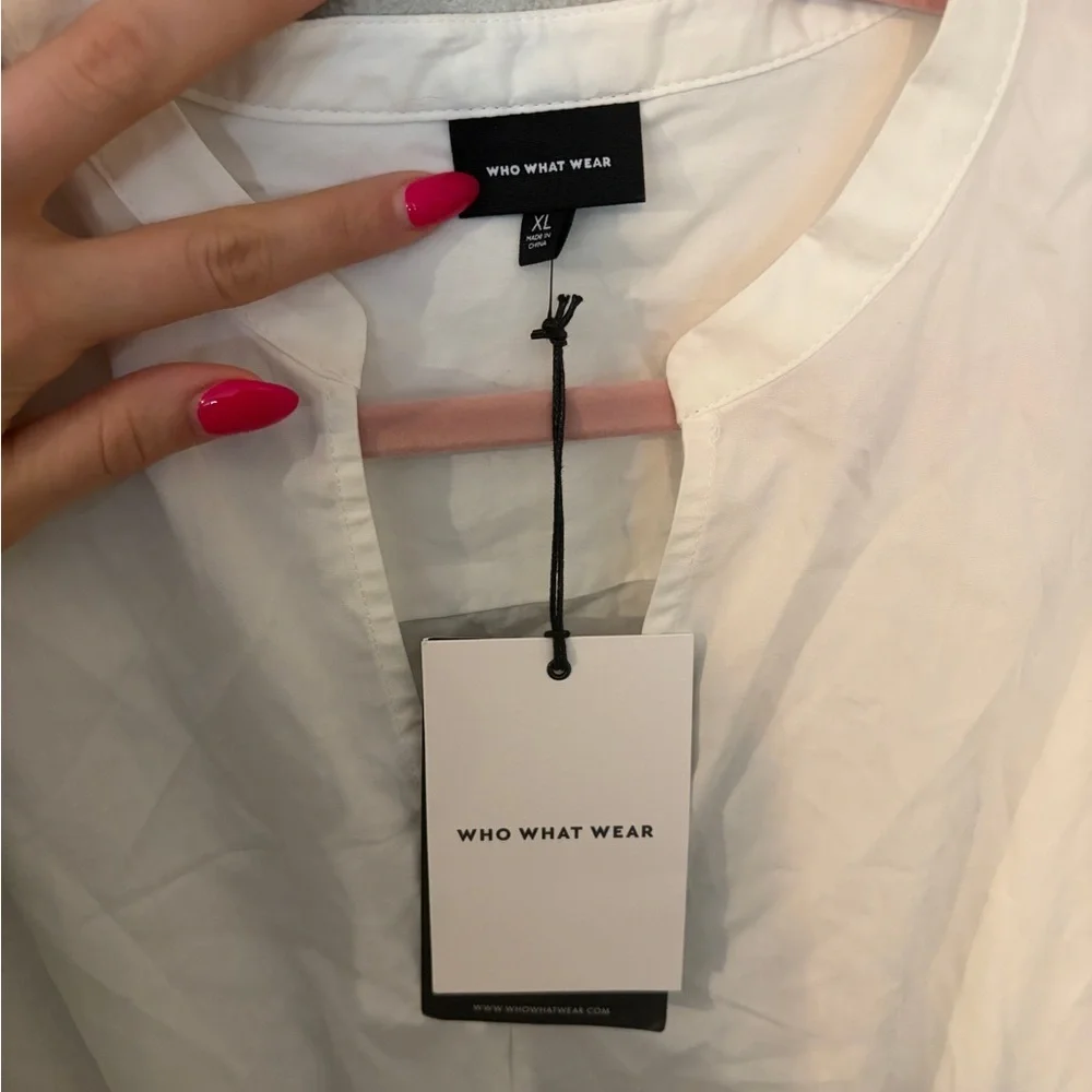 White cotton belted tiered midi vacation sundress short sleeve casual resortwear - Picture 6 of 6